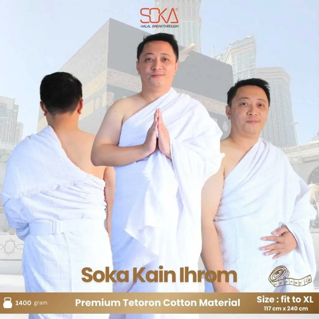 Soka Kain Ihrom Haji Umroh Polycotton Nyaman dan Menyerap Keringat