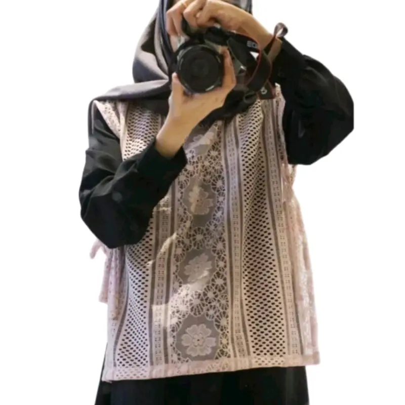 vest malika, KODE: ADK-0111,vest brukat malika, vest brukat tali samping, outher brukat, rompi brukat V-Neck, Atasan Wanita 3