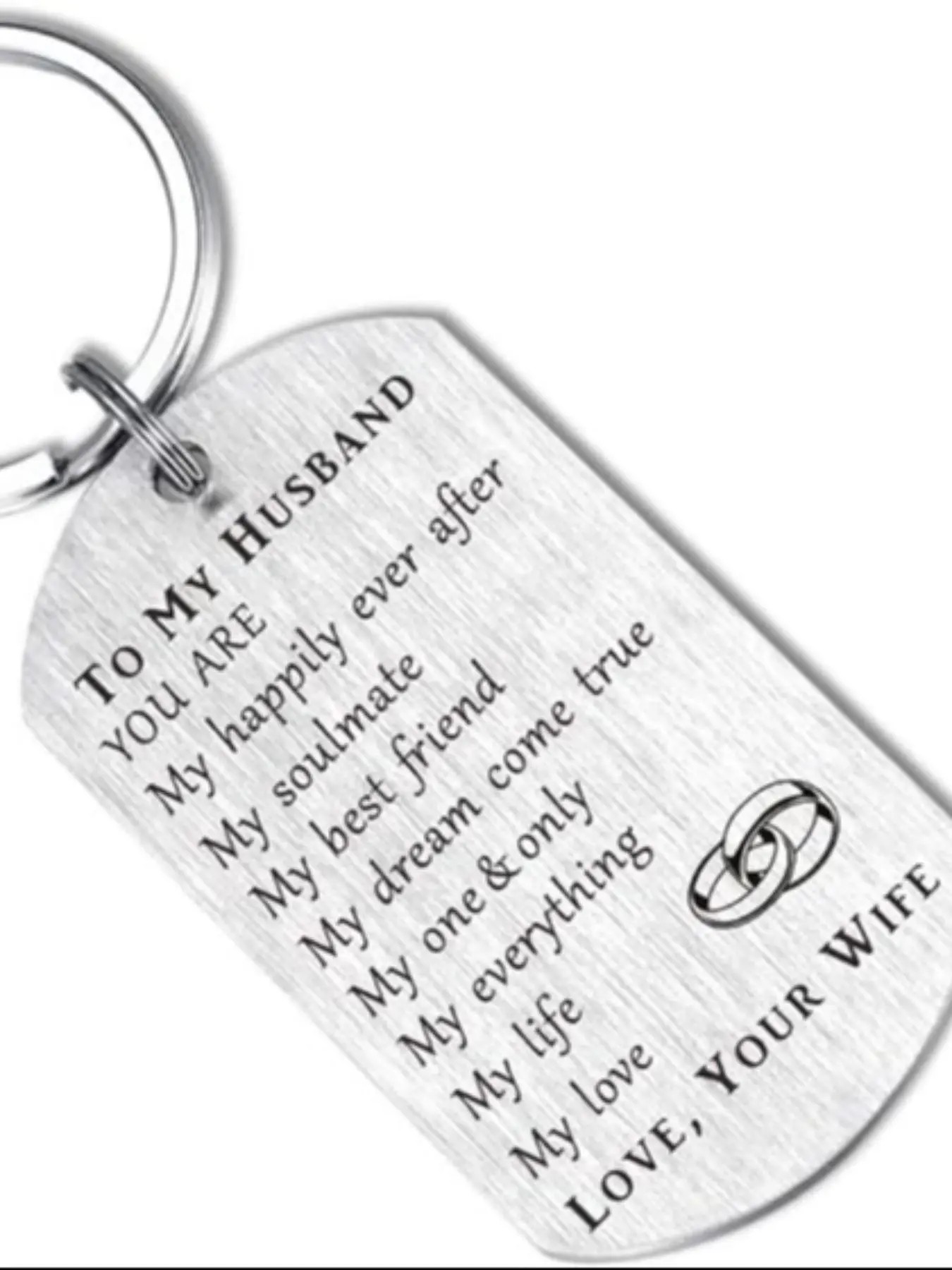 Stainless Steel Keychain, Letter Pattern Keychain for Husband Wife Girlfriend Boyfriend, Fashion Accessories for Daily Use, Keychain for Car, Key