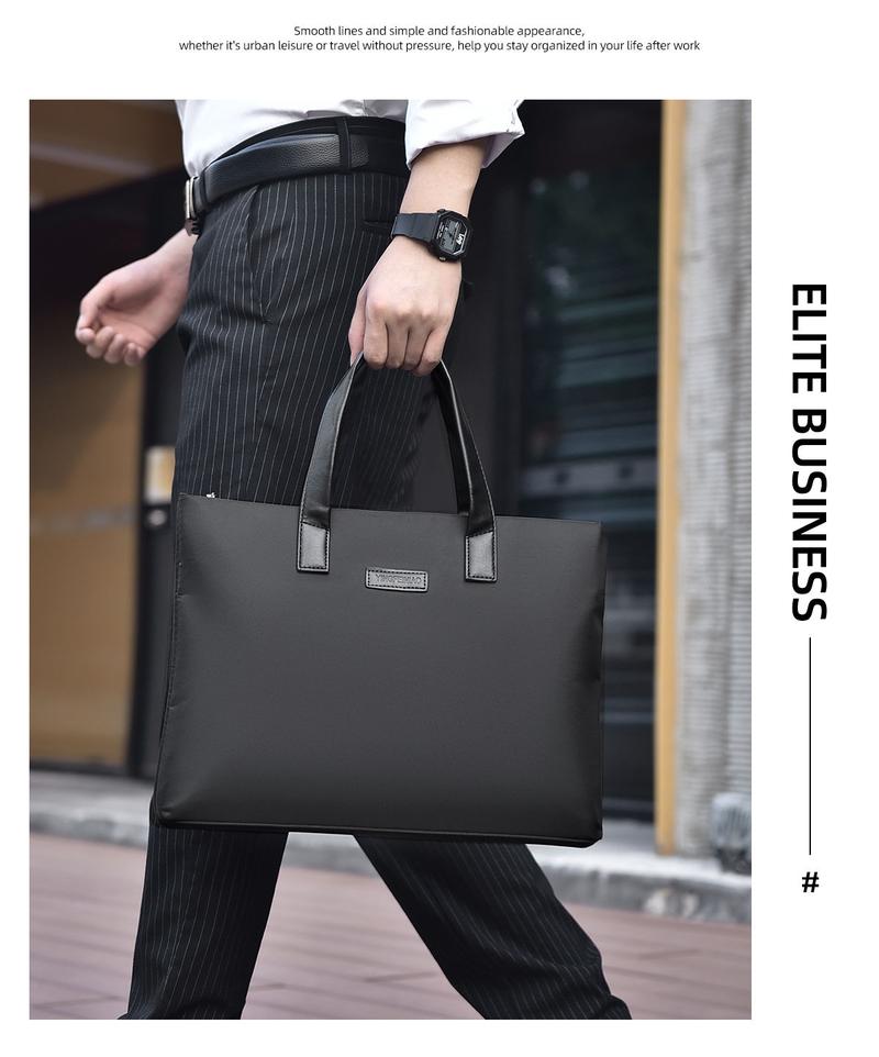 Product Introduction of Men's Simplicity Fashion Oxford Cloth Handbag A4 File Data Packet Daily Office Travel Portable Meeting Men's Bag 5