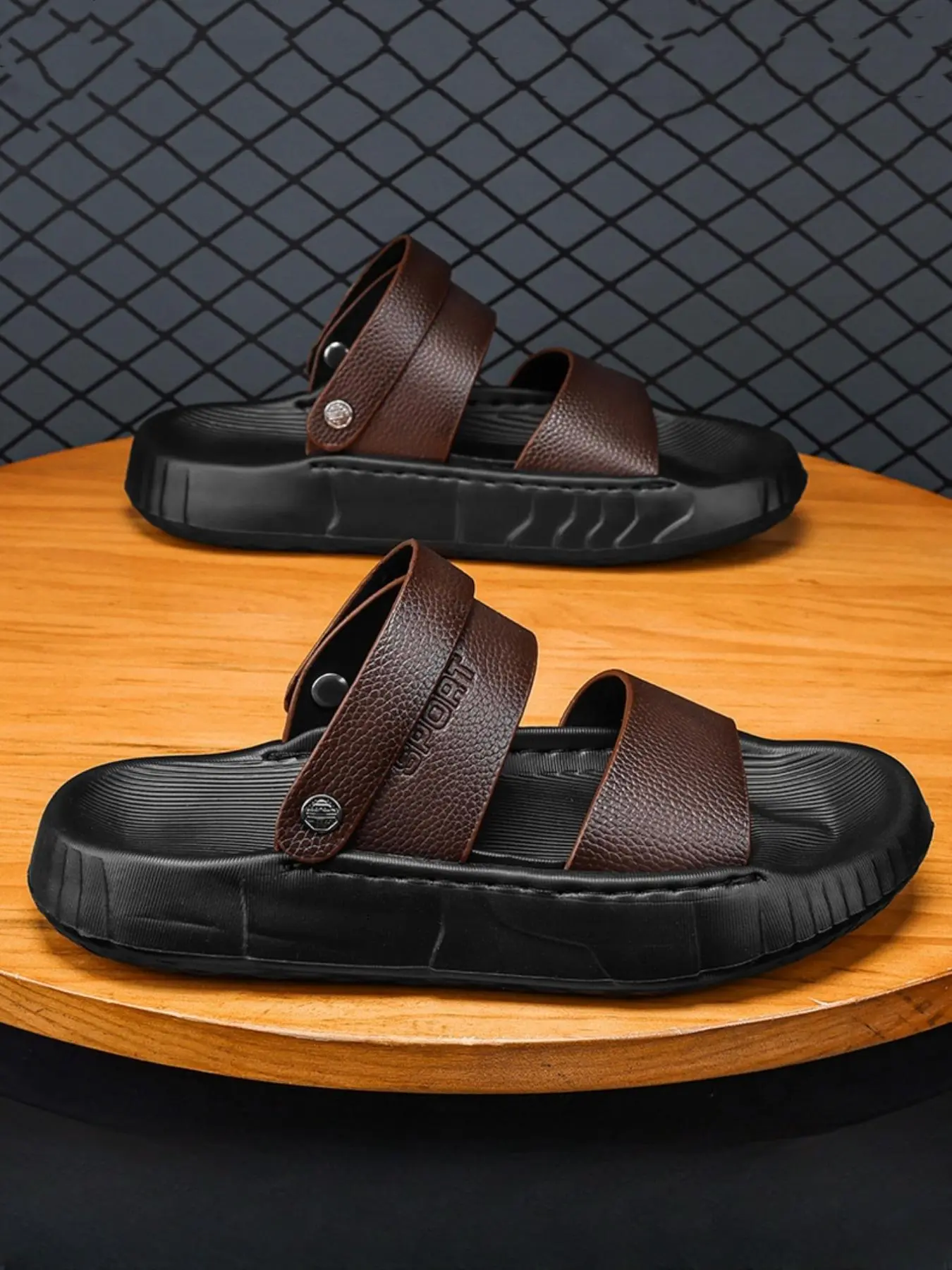 Men's Casual Button Fly Sports Sandals, Outdoor Beach Slippers, Non-slip Wear-resistant Quick-drying Sandals for Outdoor Sports, Walking Shoes