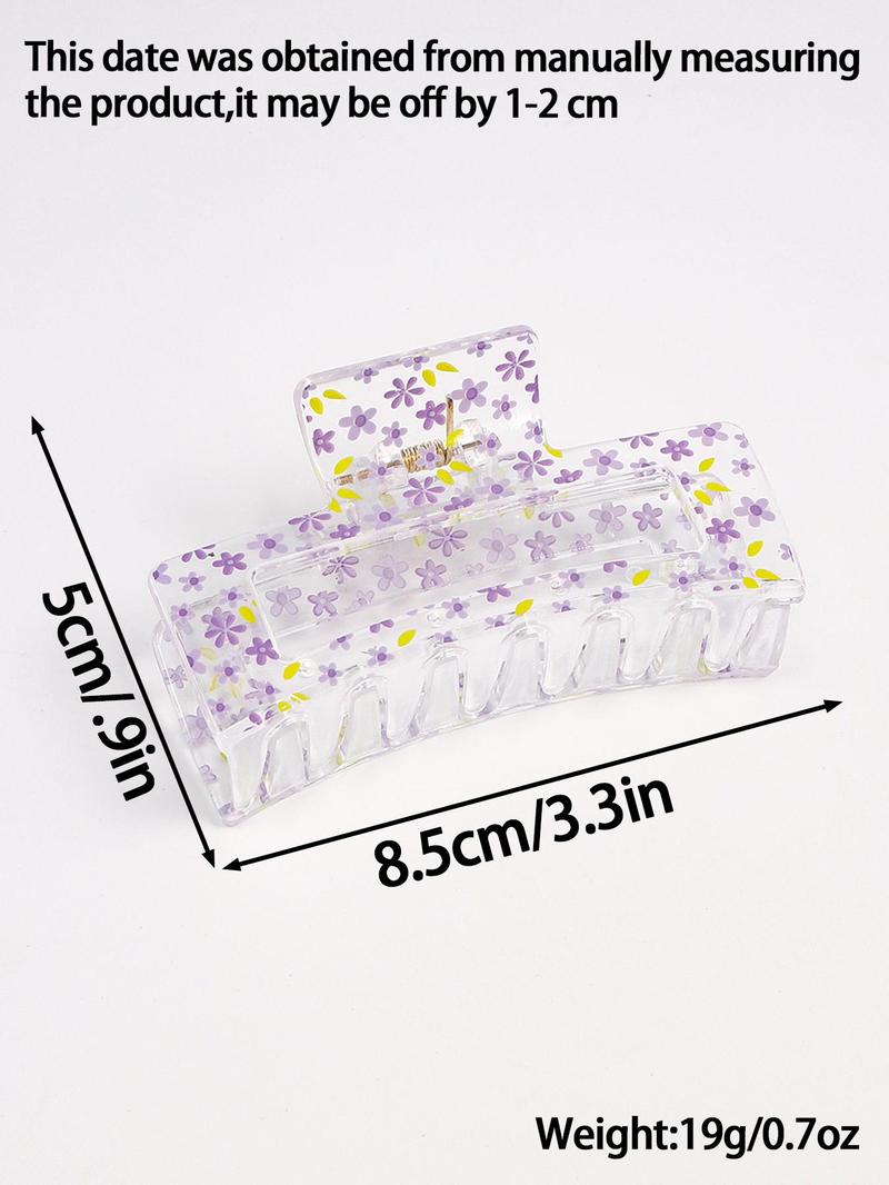 Product Introduction of Cute Fruit Pattern Hair Claws, Transparent Hair Claws, Fashion Hair Accessories for Women & Girls, Minimalist Headwear Suitable for Thick Hair 1