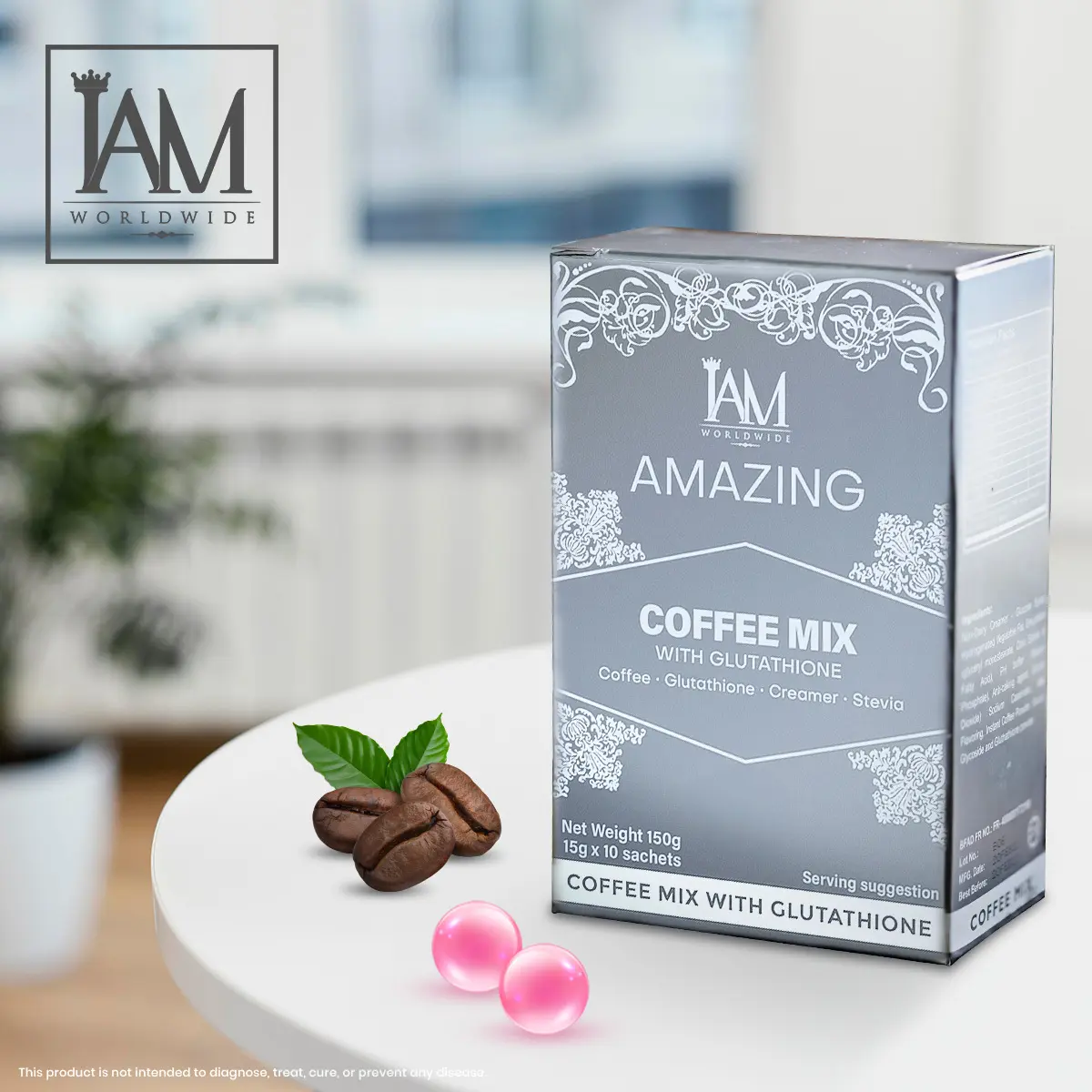 natural glutathione drink IAM Amazing Coffee mix with Glutathione Beverage (10 sachet) Natural Drink  Natural Drink powder