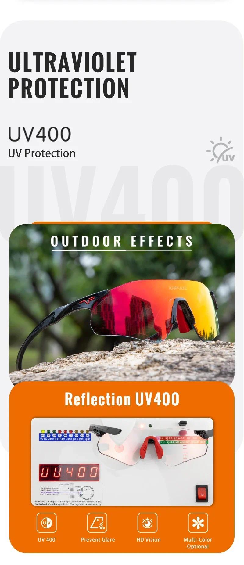 Product Introduction of Kapvoe Men Running Sunglasses Cycling Glasses Colared Photochromic Glasses Purple UV400 Bike Eyewear MTB Sports Bicycle Goggles 15