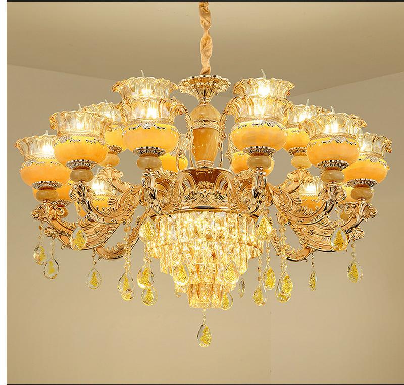 Đèn Chùm 15 Tay Chao Đúc Đáy Pha Lê MS-KIMCO Chao Đúc, Tay Đúc Đường Kính 95cm Trang Trí Phòng Khách, Nhà Hàng, Quán CaFe, Karaoke[ BẢO HÀNH 10 NĂM] 5