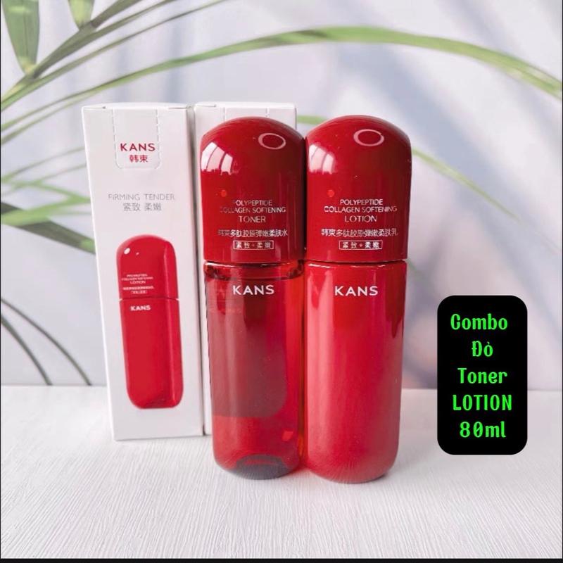 Combo 2 món kem LOTION Đỏ và TONER Đỏ dưỡng da dưỡng ẩm  Kans ĐỎ