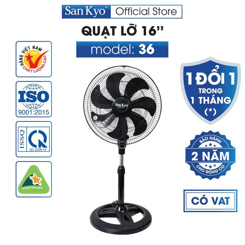 Quạt Lửng Công Nghiệp 36 Sankyo - Động Cơ Motor Dây Đồng - Cỡ Lớn 16 Inch Fan QuạT