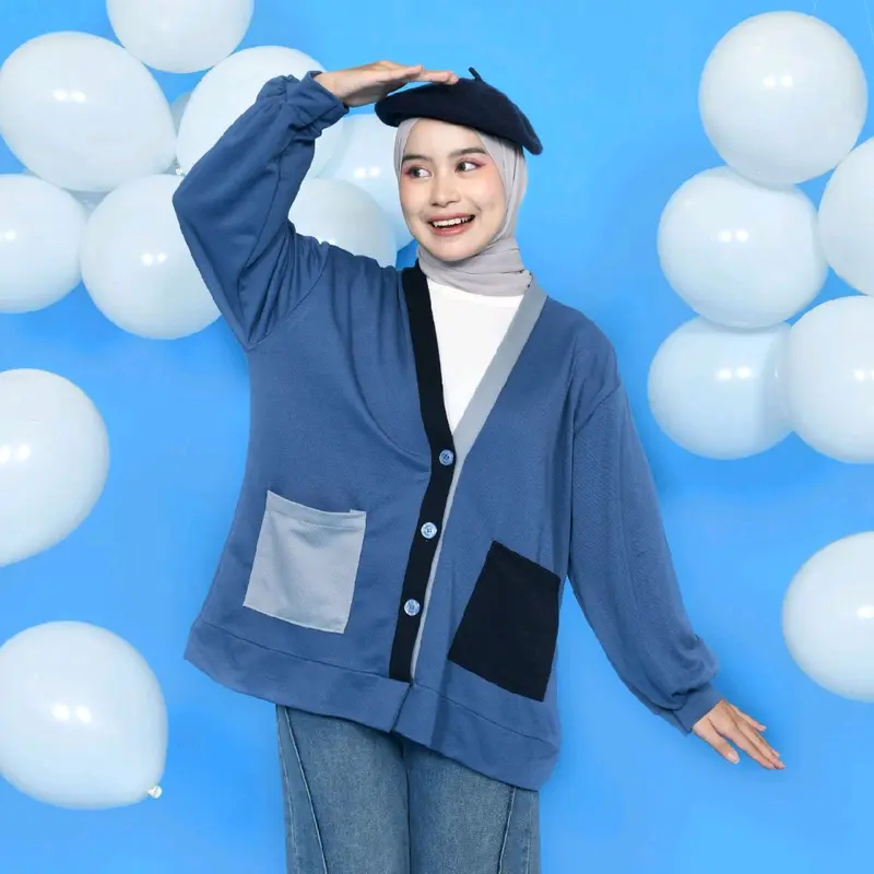 MYBAMUS X TITAHARR TITA COLORBLOCK CARDI - OUTER KANCING - CARDIGAN KOREA STYLE Cewek 4