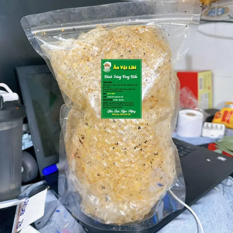 Combo J(500GR-1KG): Bánh Tráng Rong Biển - Bánh Tráng Dầu Tỏi ( Có Dầu) (Ăn Chay Được) Snack Food 7