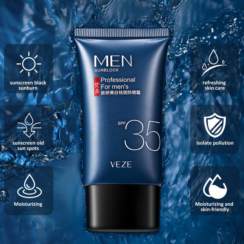 Product Introduction of Kem Chống Nắng Làm Trắng Da Mặt Và Cơ Thể, Dành Cho Nam Giới, Dưỡng Ẩm, Làm Sáng, Tươi Mới, Không Thấm Nước, Bảo Vệ UV, Che Khuyết Điểm, Chống Nắng Che Khuyết Điểm, SPF35 + 7