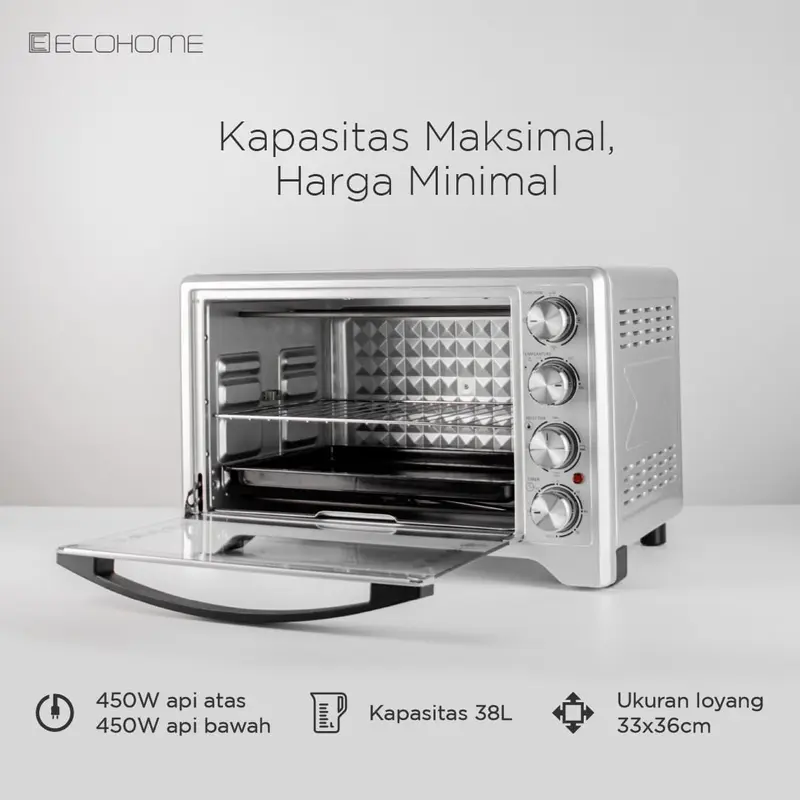 ECOHOME Electric Oven Low Watt Platinum EOP-888 Oven Listrik 4