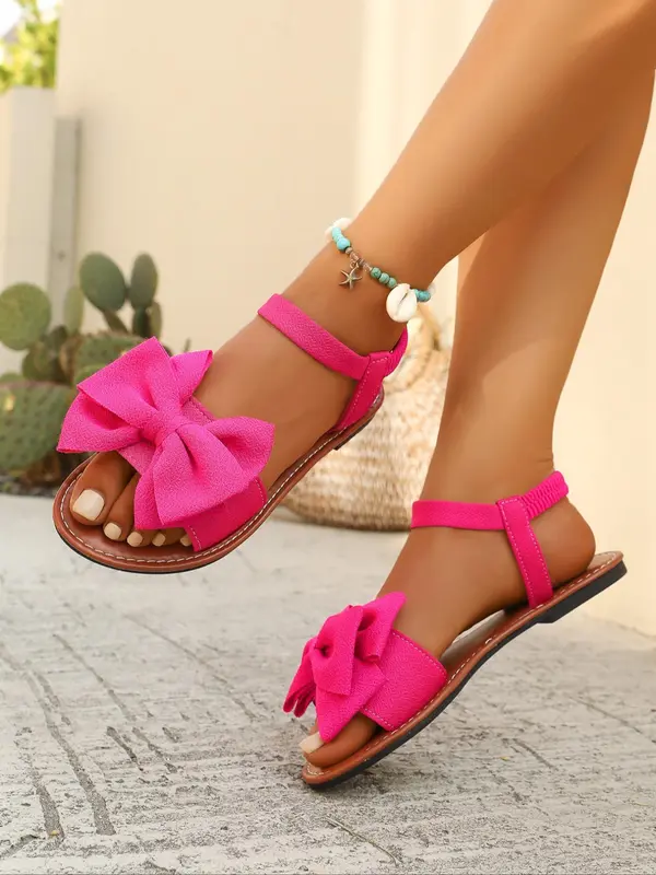 Women's Fashionable Butterfly Decorated Slingback Sandals, Casual Boho Style Flat Sandals for Summer, Lightweight Breathable Comfortable Shoes for Daily Wear, Girl 5
