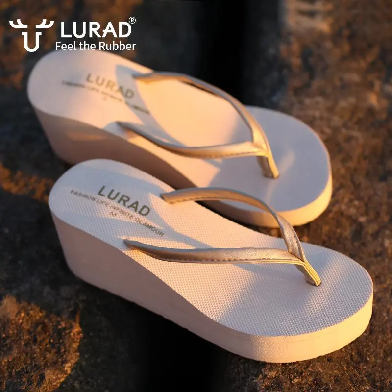 LURAD Sandal Wedges karet Cewek Sandal Jepit Lebaran Model Tinggi Premium Sandal Wanita L270