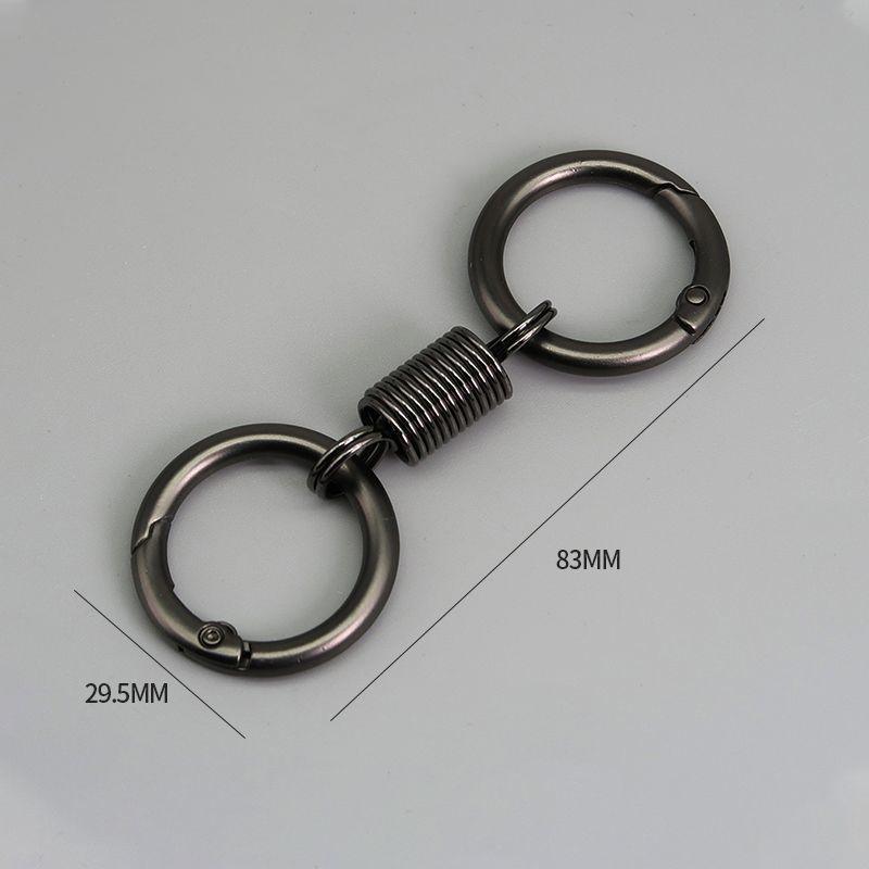 Product Introduction of [Czz]Personality Spring Double Coil Keychain Carabiner Buckle Key Rings Anti-lost Climbing Hook Car Keychians Accessories Gift 25