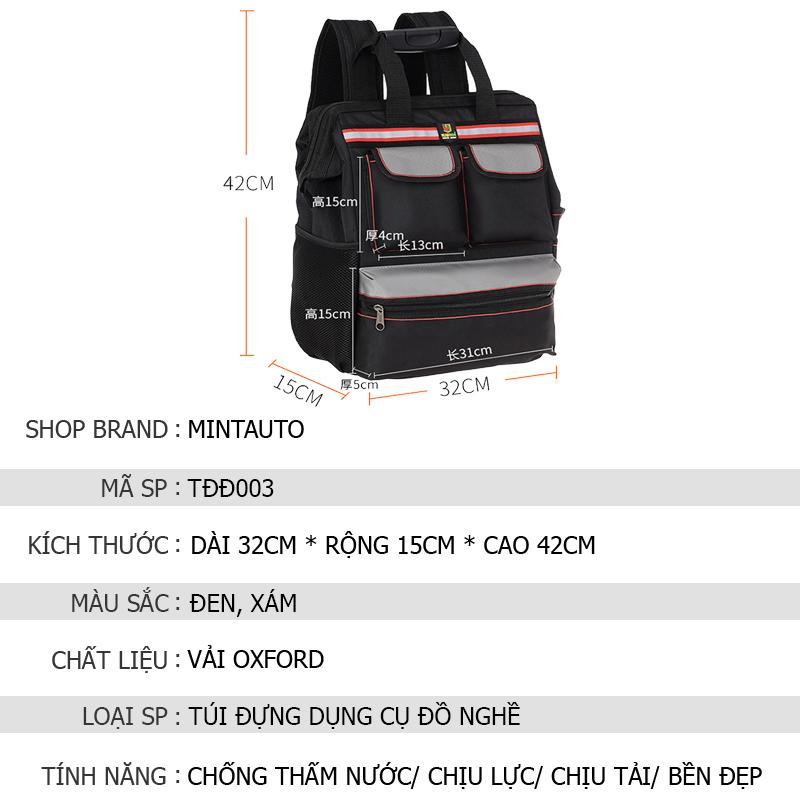 Balo Đựng Đồ Nghề Dụng Cụ Thiết Bị Cho Thợ Điện Chống Thấm Nước 9