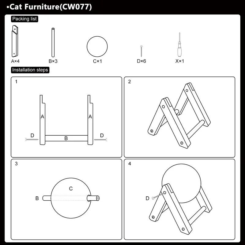 Cat Scratcher Toy, Natural Sisal Rope Cat Scratching Ball, Spinning Scratcher Toy for Cat & Rabbit, Indoor Interactive Wood Pet Toy 6