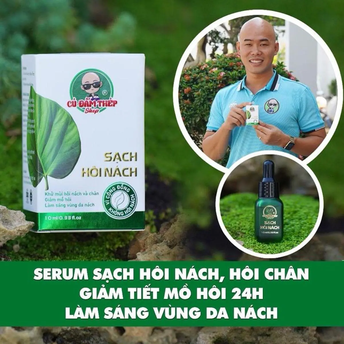 Serum CÚ ĐẤM THÉP khử mùi hôi nách, chân, ngăn tiết mồ hôi - 10ml