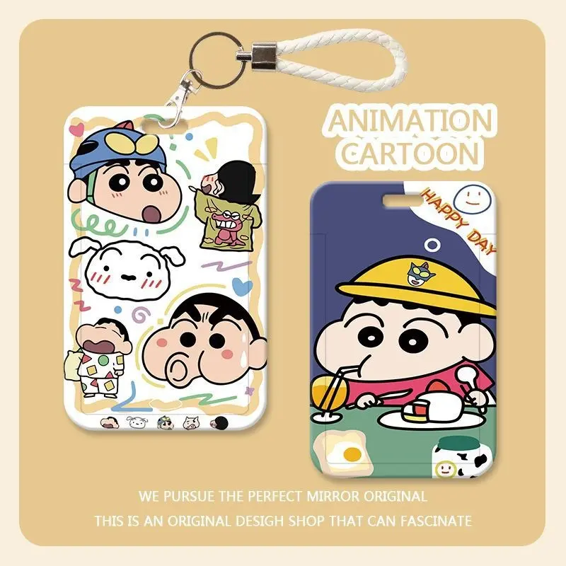 Chủ thẻ Shin Chan Bút Chì Màu, Bìa thẻ học sinh, Chủ thẻ ID, Bộ thẻ làm việc, Chủ thẻ chìa khóa xe Điện Vỏ bảo vệ, Móc chìa khóa, Dây buộc 0
