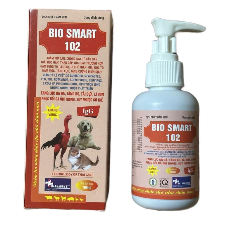  BIO SMART 102 100ml IgG GIẢM MỠ GAN CHỐNG NÁT TẾ BÀO GAN GIẢI ĐỘC GAN THẬN CẤP TỐC  CÁC TRƯỜNG HỢP GAN SƯNG TO  LEUCO  IB THỂ THẬN  GIẢI ĐỘC TỐ Nấm mốc  TĂNG LỰC TĂNG CƯỜNG MIỄN Dịch cho vật nuôi thuốc trị 