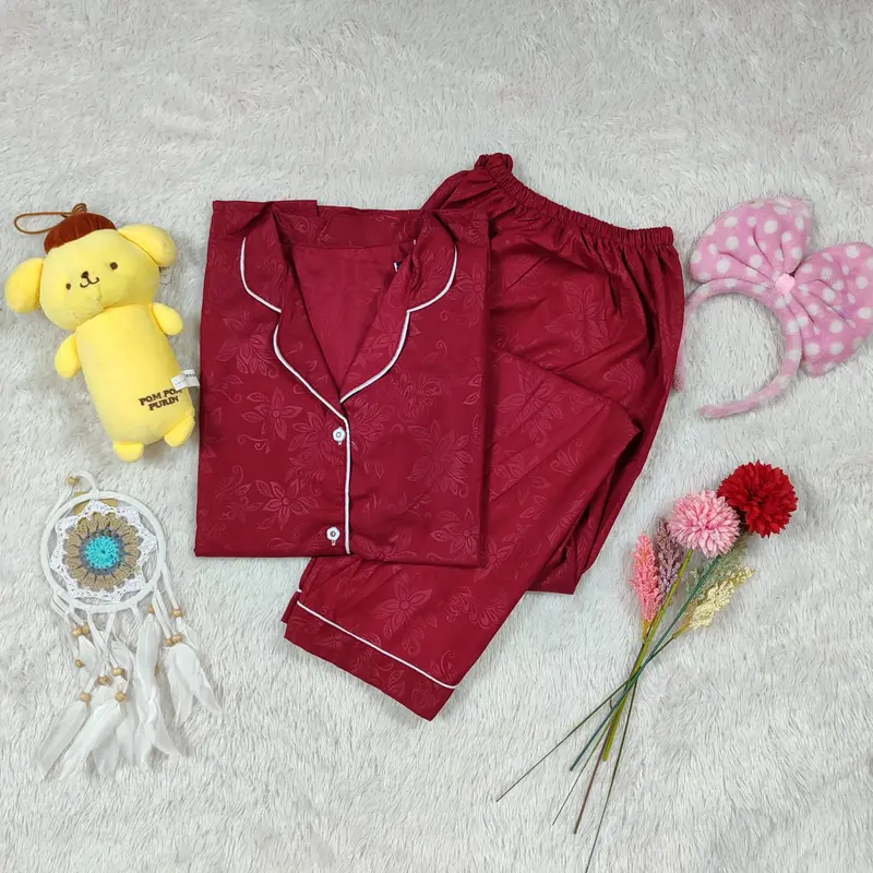 BAJU TIDUR WANITA DEWASA SETELAN PIYAMA  EMBOS 3
