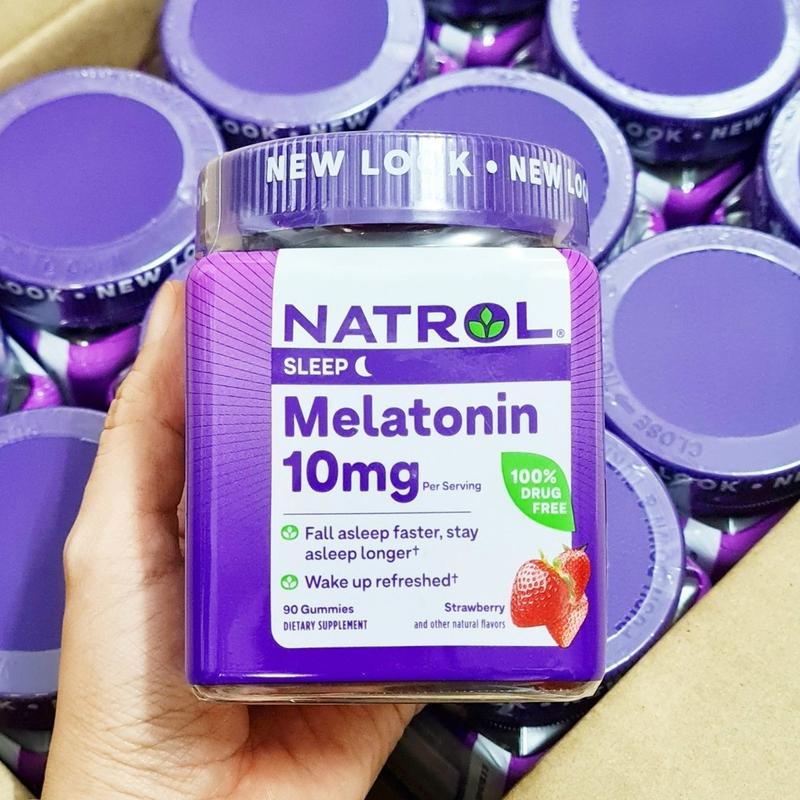 Kẹo dẻo ngủ ngon Natrol Melatonin 10mg Gummies 90 viên hãng natrol của Mỹ