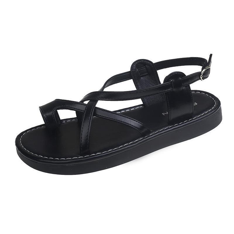 Dép Sandan Dây Che Ngón Chân Cái Quai Dây Chéo 2 Màu Đế Mềm - Moon shose - DéP, Shoes Quai Chéo nữ 4