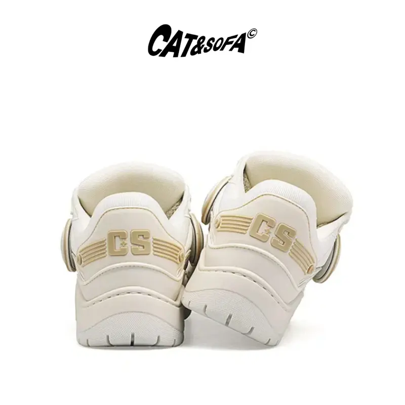 Giày Cat&Sofa MAX Headphone Chunky Bánh Mì Đế Cao Màu Trắng Be 3