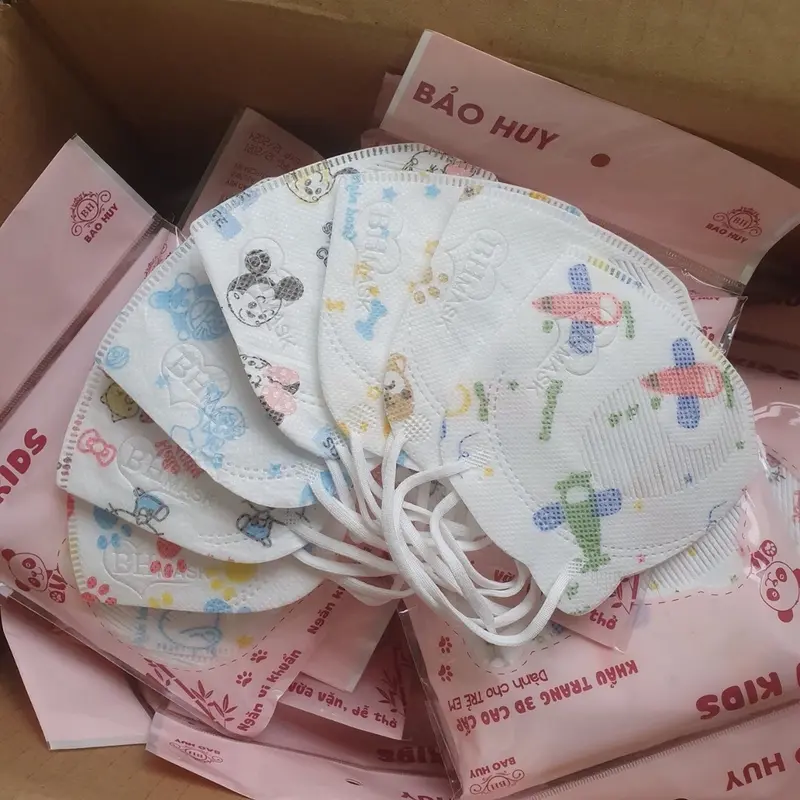 10 gói (100c) Khẩu Trang 3D gấu bé 2-6T 0