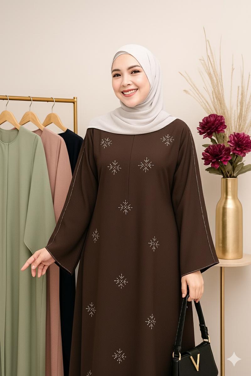 COD Gamis Wanita Muslim Inayah Maxy Dress Cantik Material Bahan Sabrina ANTI UV