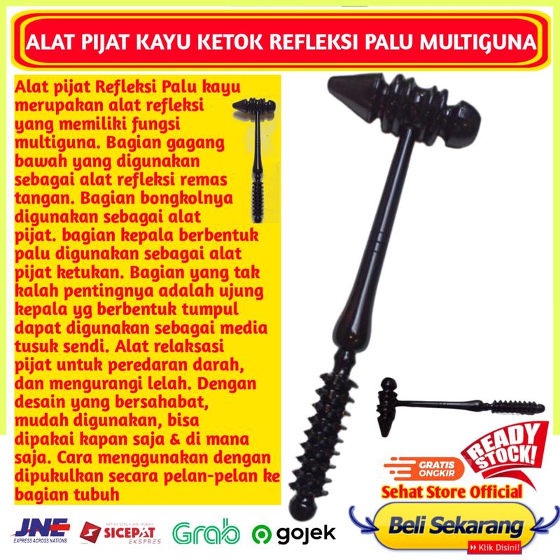 Alat Pijat Palu Kayu Terapi Pijet Refleksi Tangan Pijit Reflexi Pundak Punggung Kaki Betis Repleksi Therapi Pemijat Manual Tradisional Model Palu Bahan Remet Telapak Remes Tangan Massage Multifungsi Tongkat Pijet Badan Pijit Totok Therapy Tubuh Urut 6