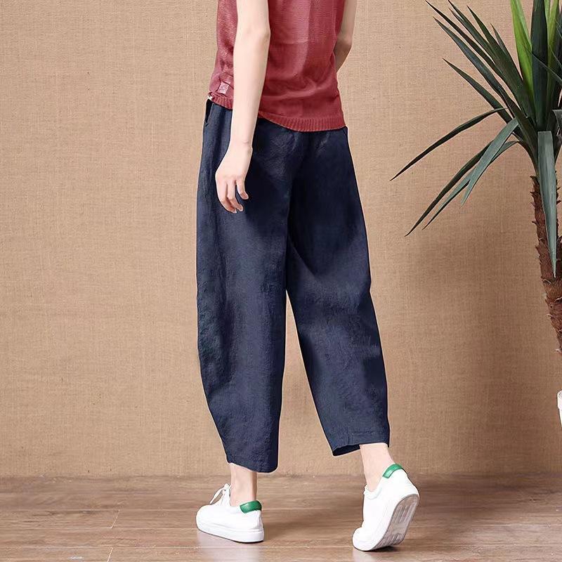Quần Ống Rộng, Cỡ Nhỏ Và Cỡ Lớn, Dành Cho Nam Và Nữ, Chất Liệu Vải Lanh Và Cotton, Dáng Rộng Vừa Vặn, Dễ Phối Đồ, Dài Đến Mắt Cá Chân, Quần Thường Ngày Thích Hợp Mặc Ngoài Trời, Hàng Mới Về Mùa Hè 2024 Menswear Pants 3