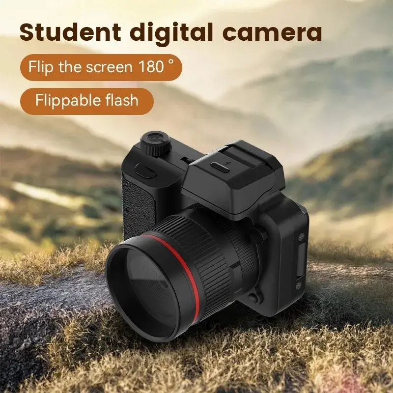 Compact High Definition Digital Camera with Flip Screen and Flash for School, Travel, and Events