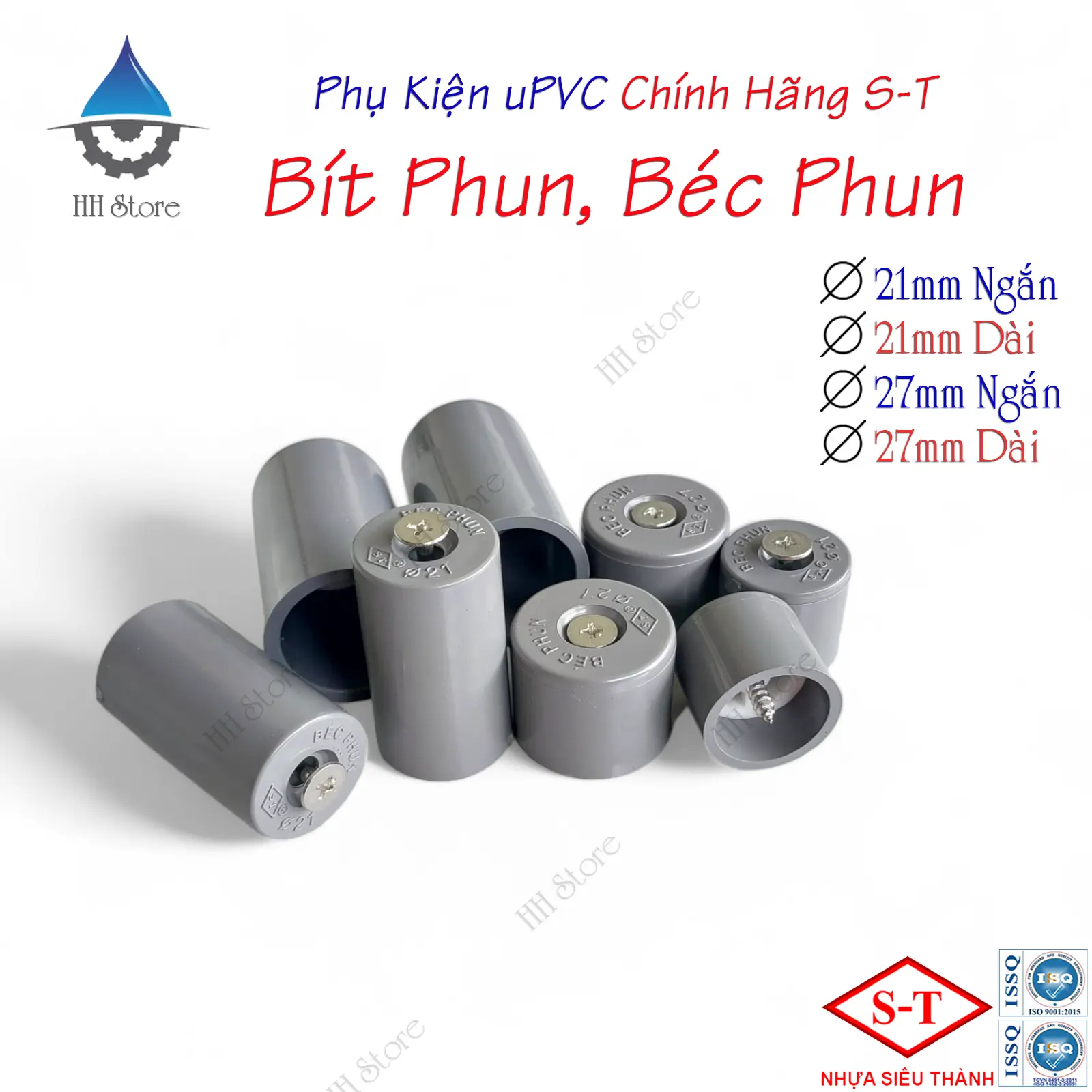Nắp Bít Phun, Béc Vít Phun Mưa phi 21, 27mm. Hàng Chính Hãng - Nhựa Siêu Thành (ST)