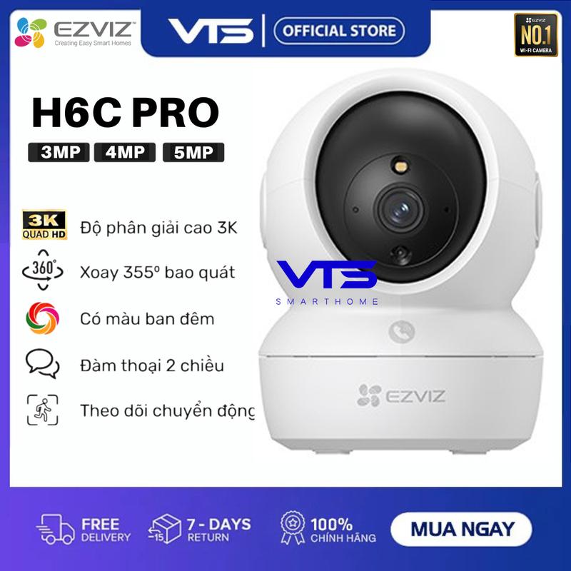 Camera Wifi EZVIZ H6C PRO 8MP, H6C PRO 5MP/4MP/3MP/2MP, C6N PRO 3MP Trong Nhà, Xoay 360 độ, Đàm thoại 2 chiều, Theo Dõi Chuyển Động
