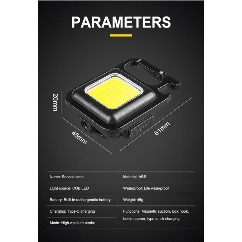 Mini COB keychain light rechargeable lampu LED cas mini lampu led gantungan kunci lampu camping emergency 4