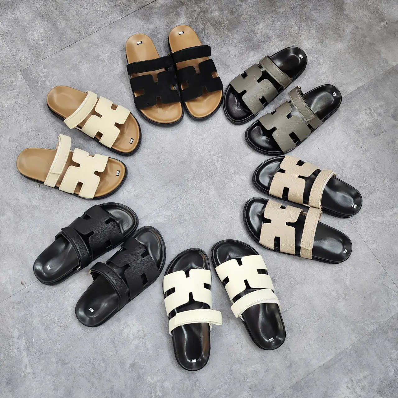 Dép Lê Chữ H quai ngang da mềm  Đế Bằng Cao Su-dép chữ h  nữ depnuhottrend dán DéP Shoes