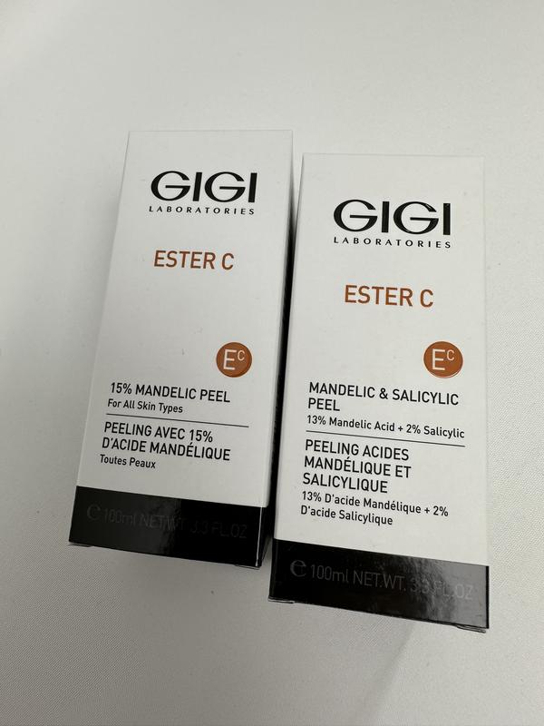 Tinh chất peel GIGI ESTER C 15% Mandelic peel và 13% Mandelic acid + 2% Salicylic acid hỗ trợ giúp căng bóng  100ml và 10ml  