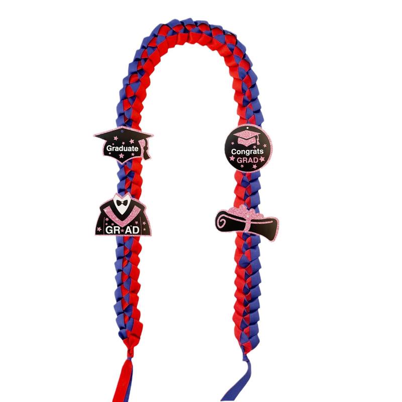 Handmade Graduation Ribbon Leis Bow Closure Rope Necklace Bracelets ...