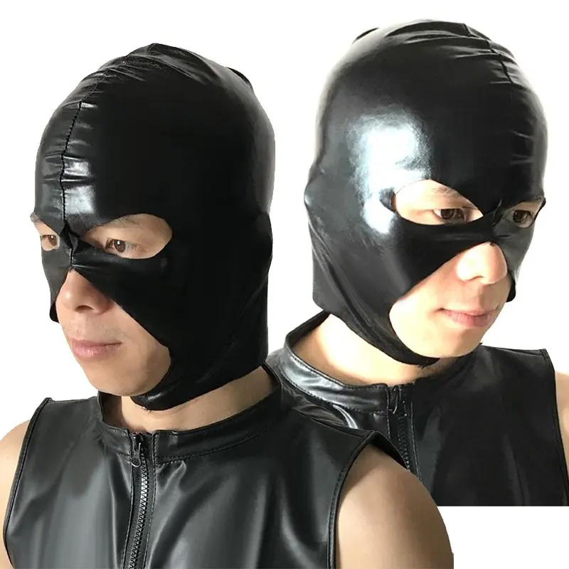 Unisex Latex Balaclava Mask Sexy Role Play Open Eyes And Mouth Headgear Full Face Mask Full Hood Props for Cosplay Sexy Costume Accessory Halloween