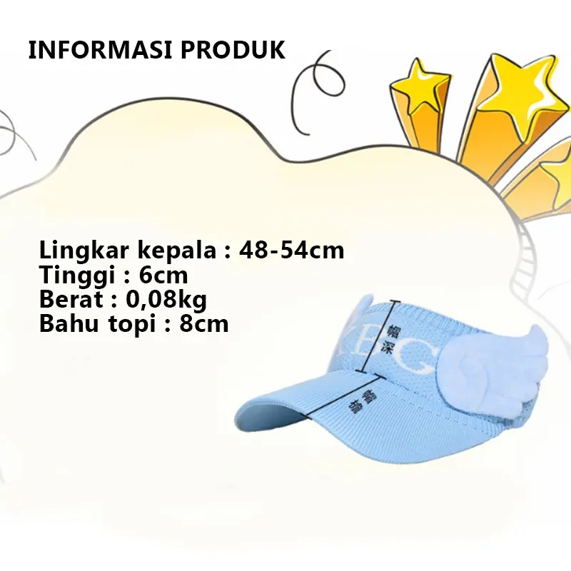 Minzo Topi Anak Rajut Unisex Visor Pantai Fashion Sunshade Motif Xbg Anti Sinar Uv Style 4
