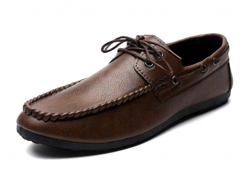 Product Introduction of Round Toe Shoes Casual Men's Slip-on Leather Shoe Flat Lightweight Breathable Dress Shoes 2024 New 26