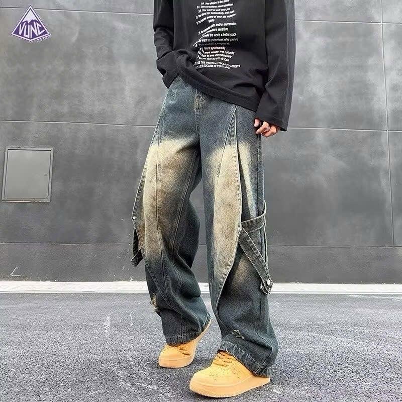 ￼Calem Club - Quần Jean Ống Rộng wash màu tôn dáng form unisex nam nữ quần bò ống rộng Menswear Pants Ong 2