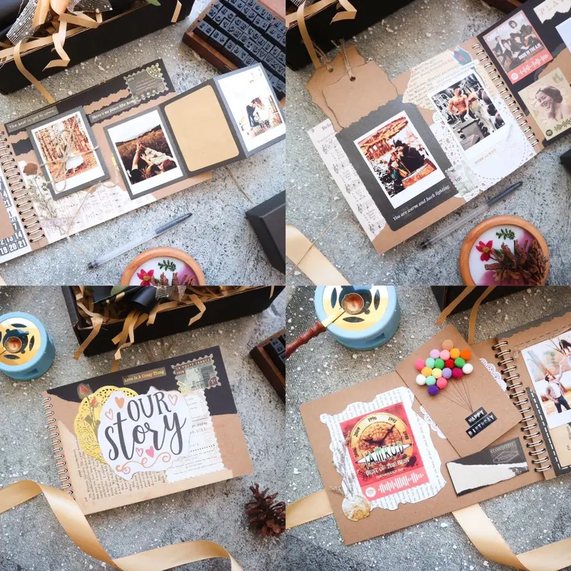 SCRAPBOOK ALBUM CUSTOM FOTO SUDAH DENGAN DEKORASI / HADIAH ULANG TAHUN / HADIAH ANNIVERSARY /HADIAH PERPISAHAN / HADIAH UNTUK BESTIE 1