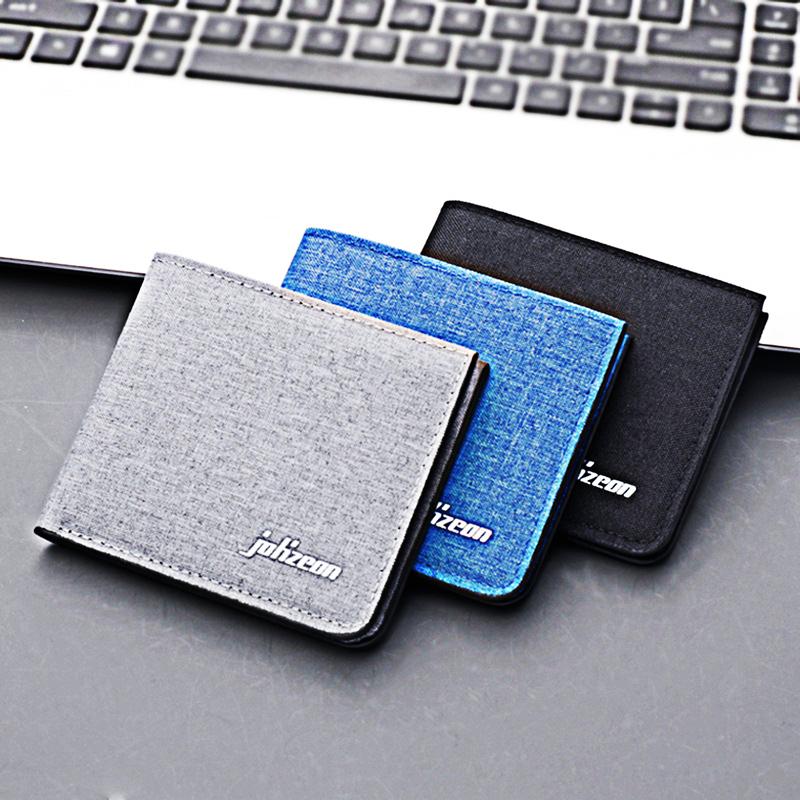 Ví Bóp Vải Canvas JOHZEON Trơn Kiểu Dáng Hàn Quốc Nhiều Ngăn Tiện Lợi DV100 Wallet Nam
