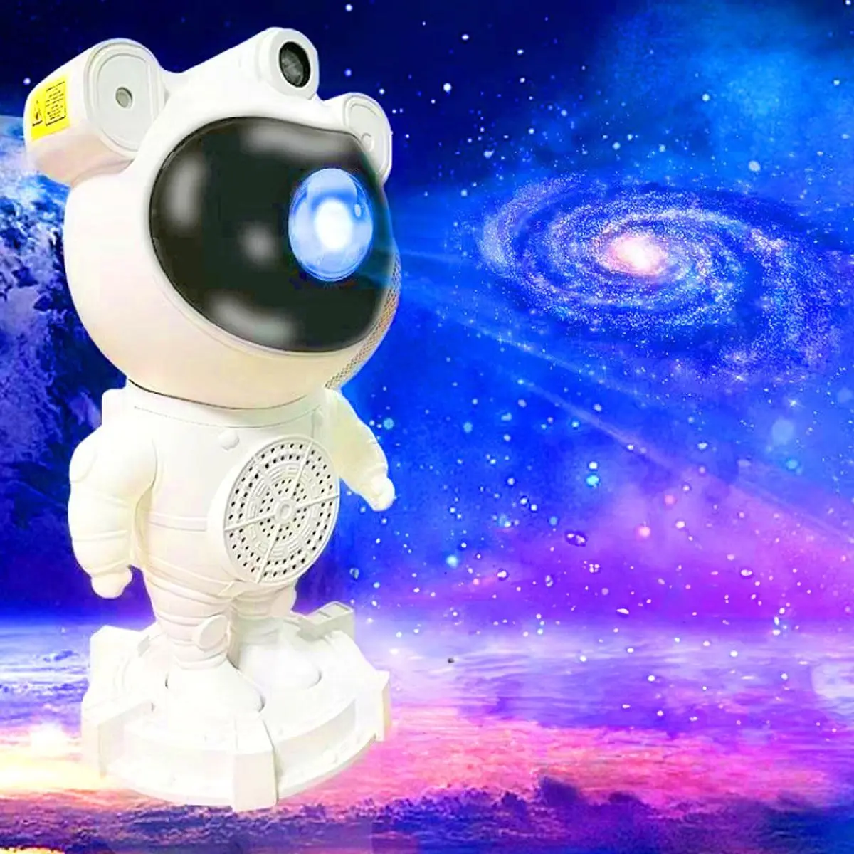 Astronaut Design Galaxy Projector, USB Powered Starry Sky Projector with BT Speaker, 360° Adjustable Night Light with Remote Control for Bedroom Home Decor