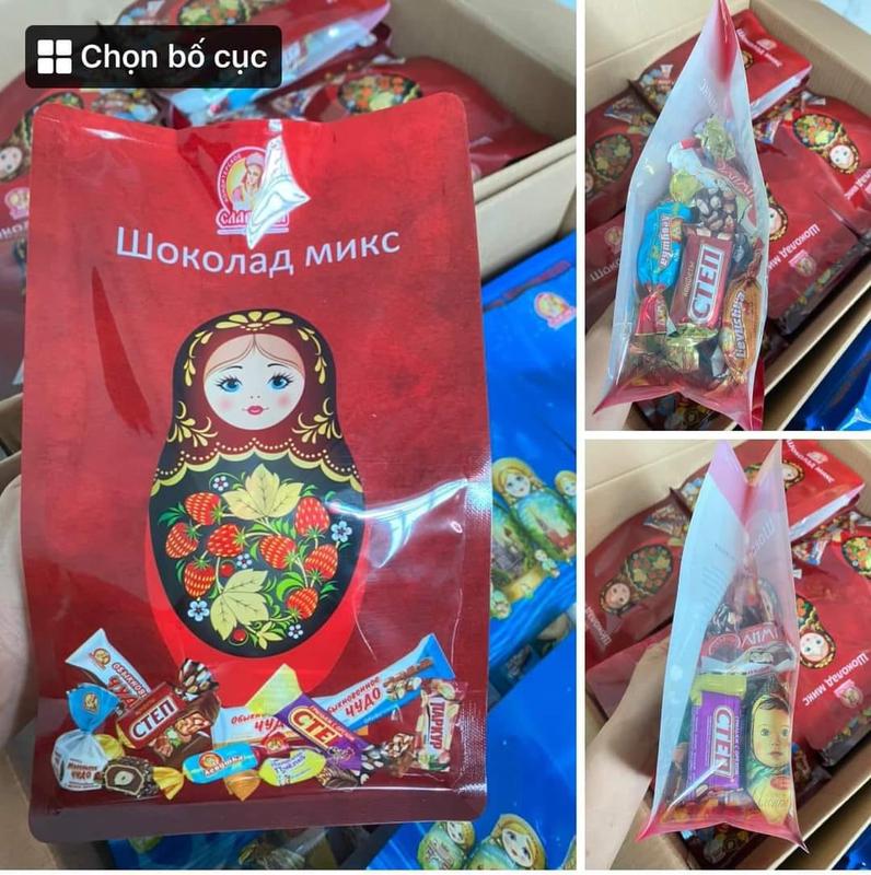 Kẹo Mix Socola Nga 8 vị Accopit chính hãng 450g Snack Food Sô Cô La Ăn Vặt Chocolate - Bánh kẹo Nga ngon nhất