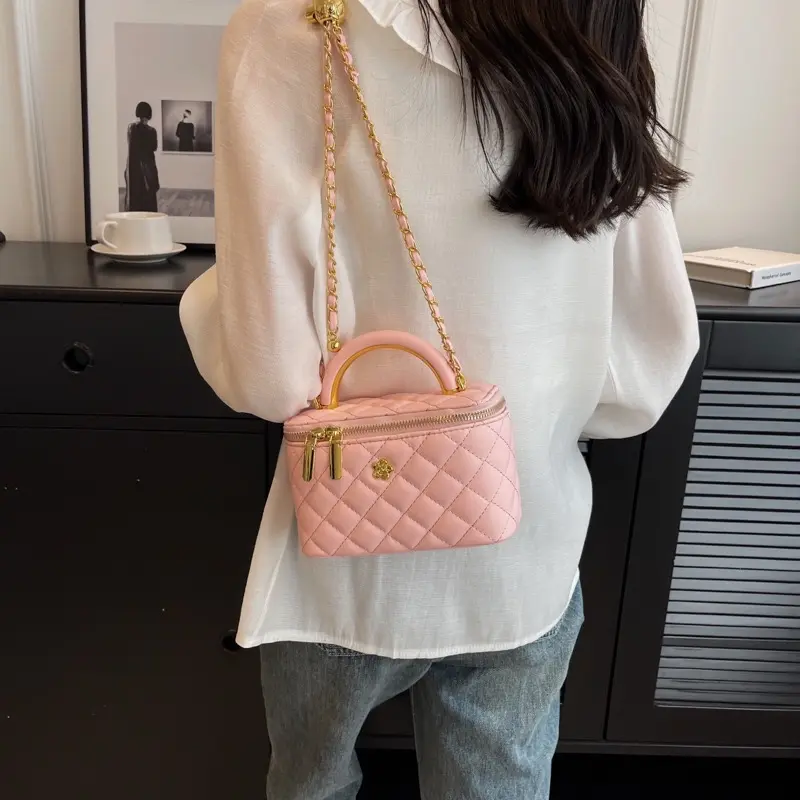 Túi cốp da quai kiềng mạ size 18 Bag Nữ Da 6