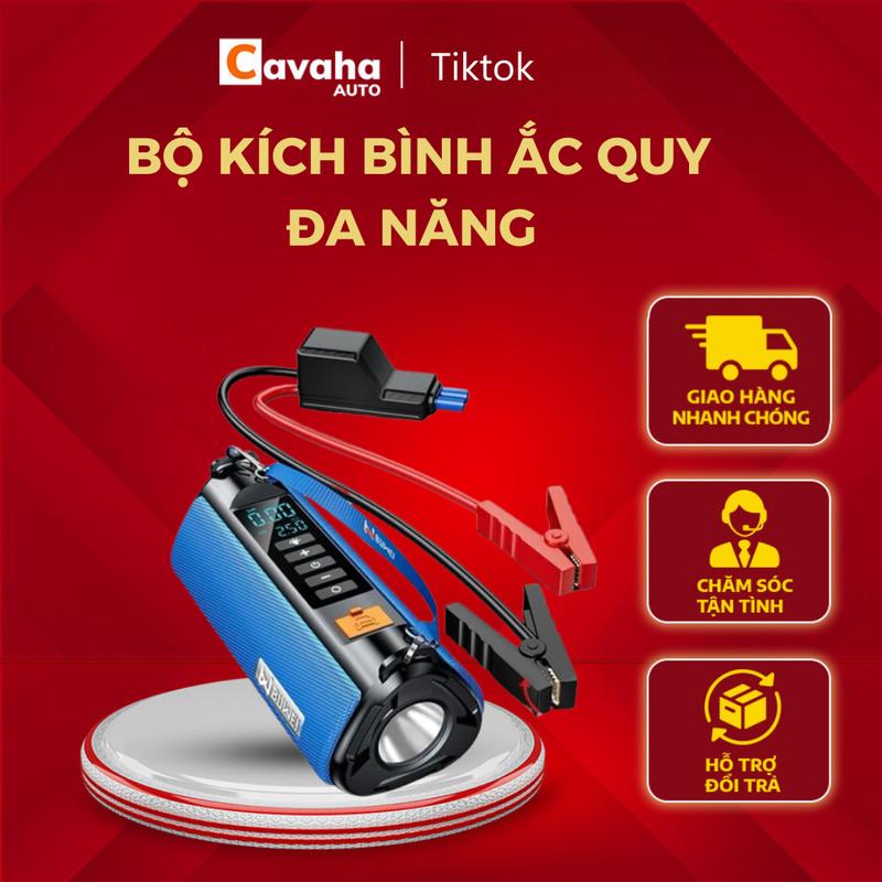 Bộ Kích Bình Ắc Quy Ô Tô Đa Năng, Kích Bình Ắc Quy, Máy Bơm Lốp Ô Tô, Sạc Dự Phòng, Đèn Pin