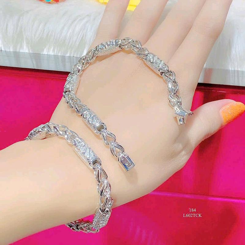 Vòng Lắc Tay Nam Nữ L601 Phong Cách Thanh Lịch Phủ Kim Loại Sáng Lấp Lánh