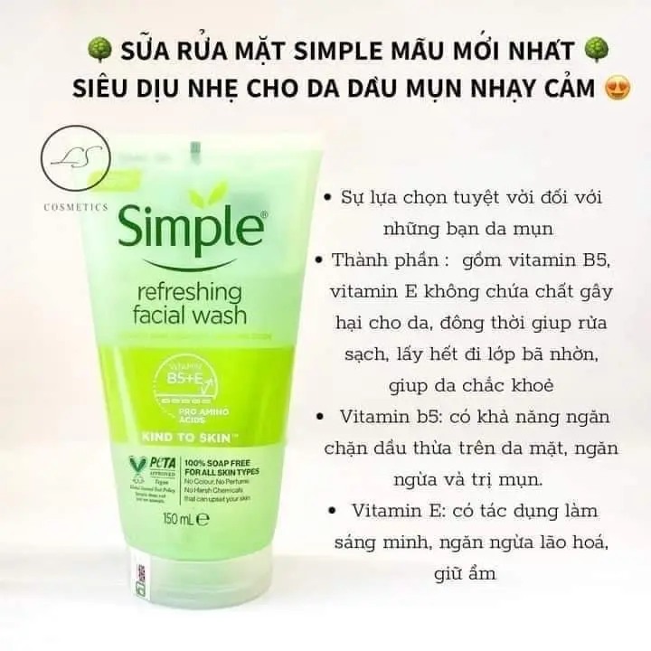 Sữa rửa mặt simple
